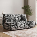 Bean Bag Chair, Loveseat Fireside Chair Bean Bag Sofa Large Bean Bag Chair for Adults, 2 Seater Bean Bag Chairs for Teens with High Density Comfortable Foam, Bean Bag for Living Room (Black Pattern)