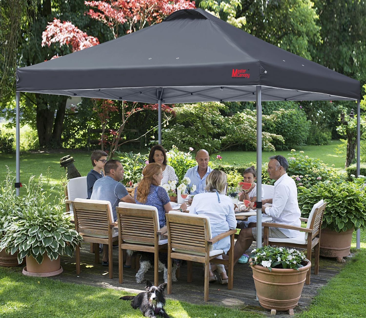 MASTERCANOPY Durable Pop-up Canopy Tent with Roller Bag (8x8, Dark Grey)