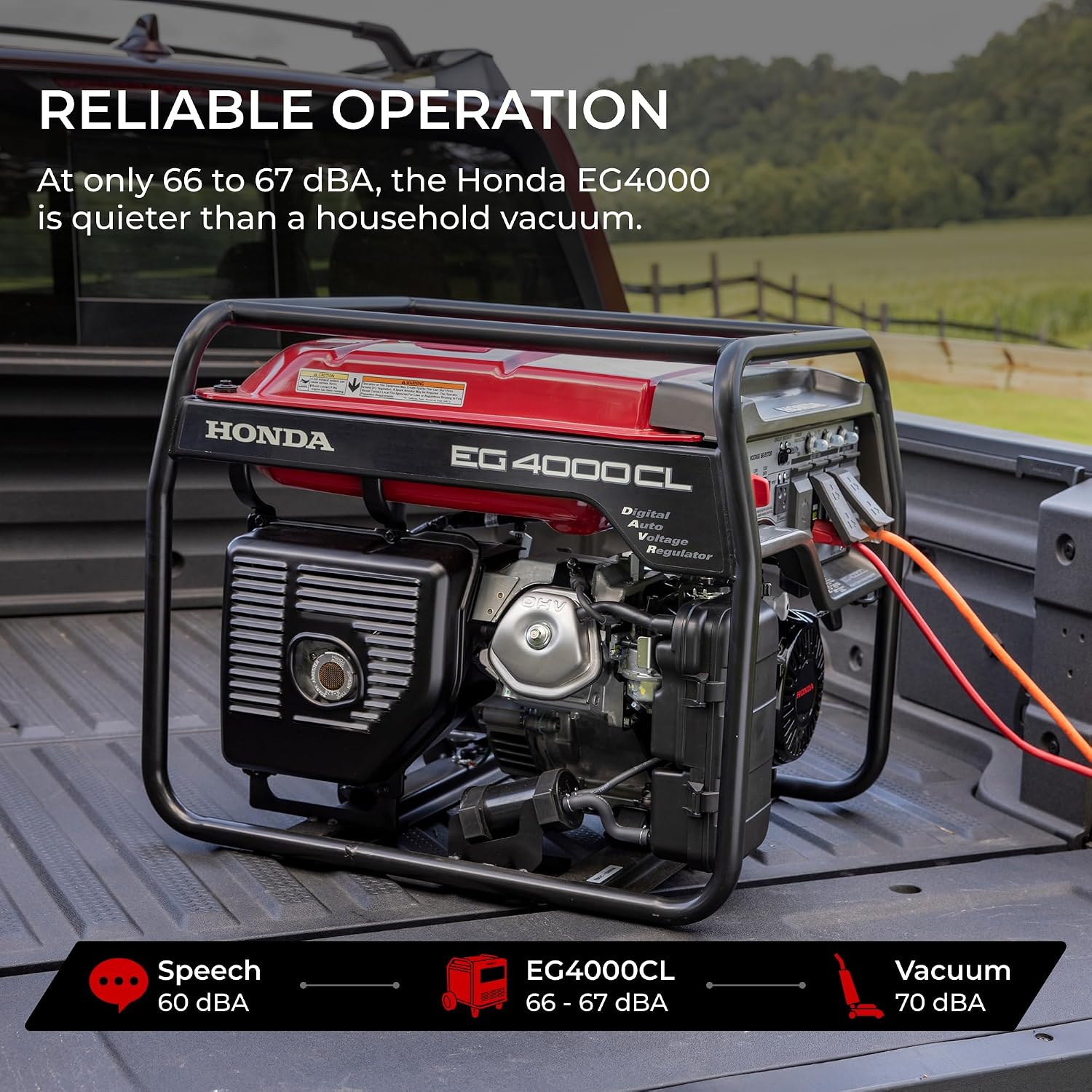Honda EG4000 4000 Watt Generator, 120/240V Gas Powered Backup Generator for Home and Larger Equipment, Up to 14.8 Hour Run Time (EG4000CLAN)