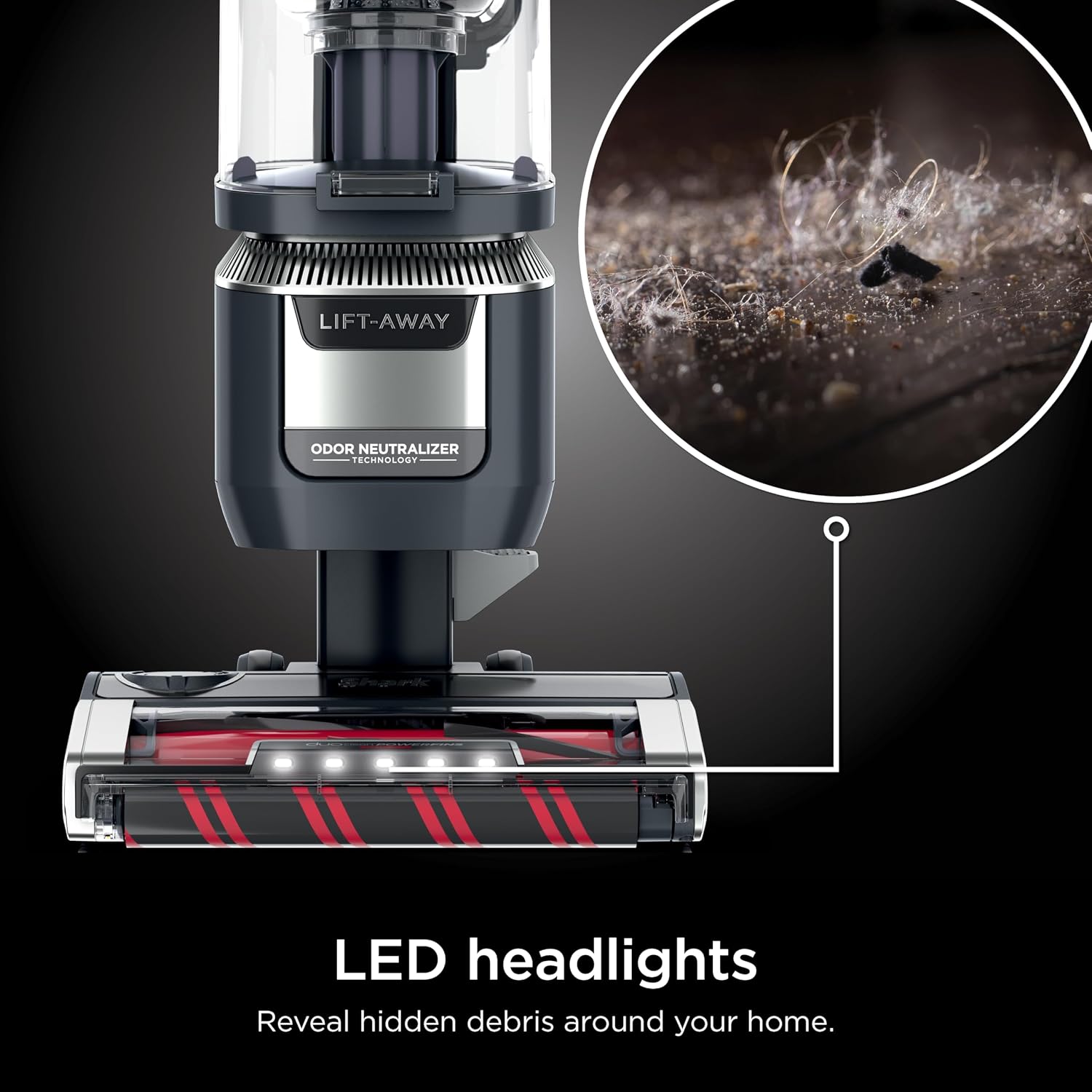 Shark Rotator Pet Pro Lift-Away ADV Upright Vacuum with HEPA Filter, DuoClean PowerFins HairPro and Odor Neutralizer Technology, Pet Hair Pickup, For Carpets & Hardfloors, Dark Grey, LA555
