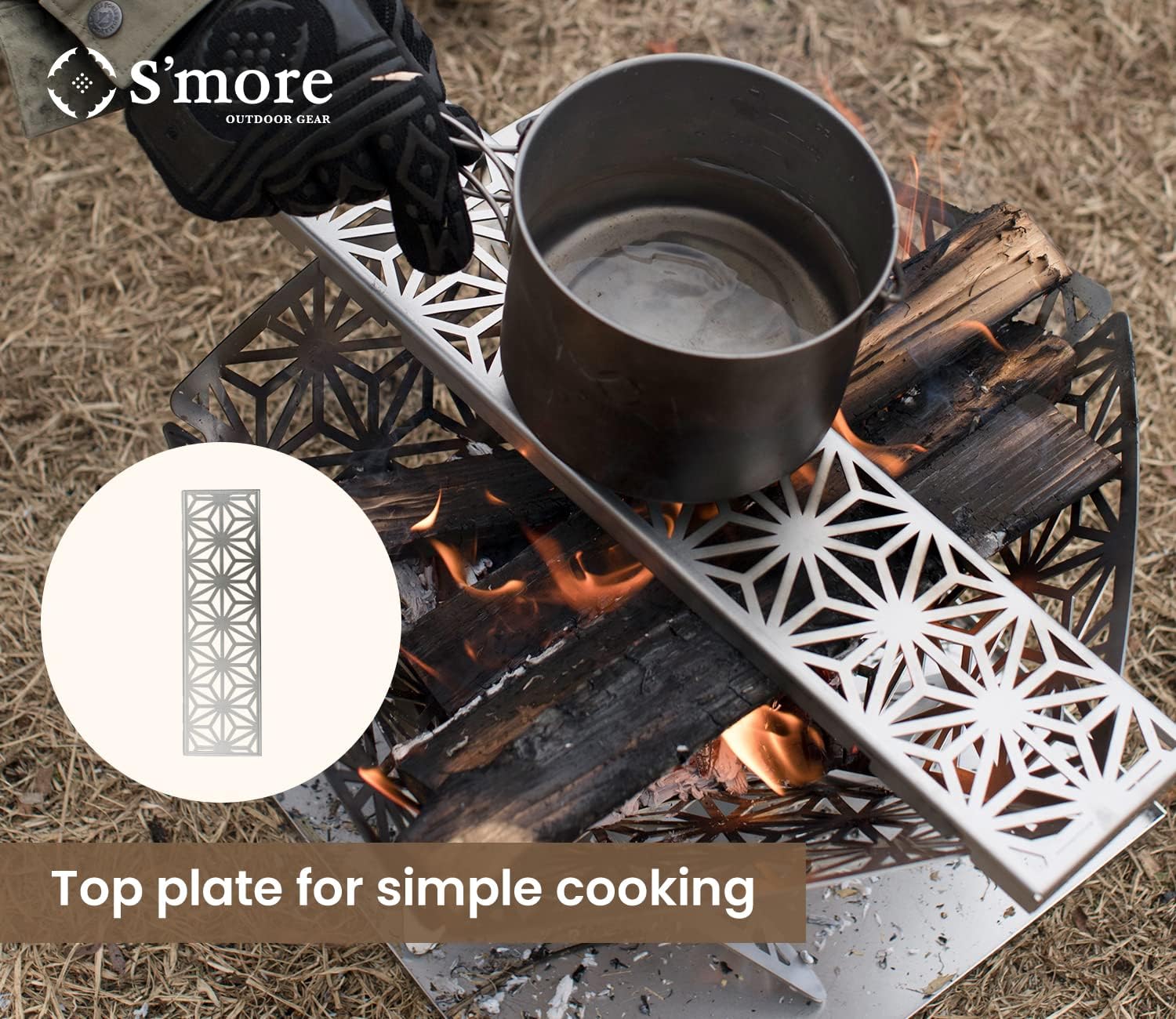 S'more Portable Assembled Camping Fire Pit,Outdoor Fire Pit with grill for cooking,Firepit Stove with storage bag,Backyard Patio Garden Fireplace for Camping, Outdoor Heating,Bonfire,Picnic-S size