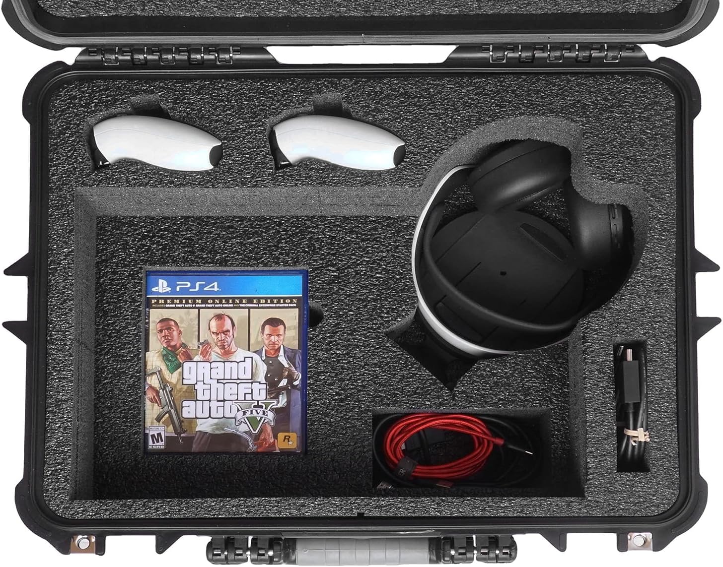 Case Club Carrying Case for PS5 (Gen 1 Disc or Digital) - Hard Shell Travel Case for Playstation 5 Console, Headset, Controllers, Games, PS5 Stand, Accessories - Waterproof