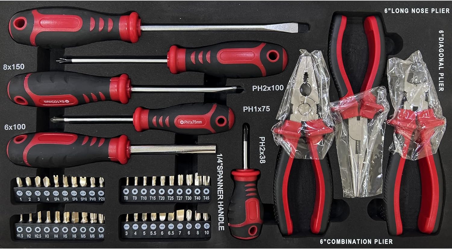 439-Piece Mechanic Tool Set in Heavy-Duty 3-Drawer Steel Box with 4-Tier Socket, Wrenches & Pliers. Portable Household Tool Kit Organizer Case for Auto Repair, Garage, Workshop. Orange