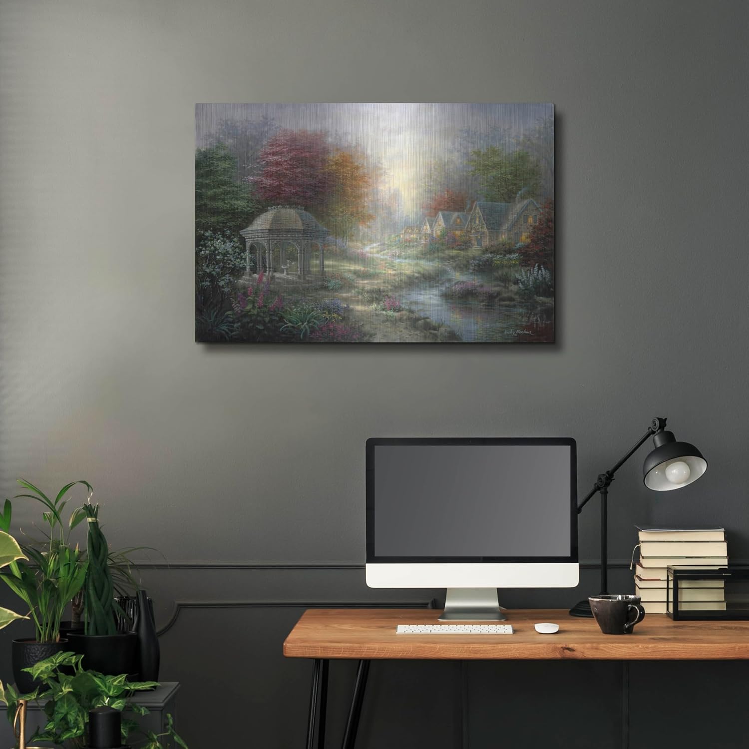 'Gazebo Village' by Nicky Boehme Metal Wall Art, 36' x 24'
