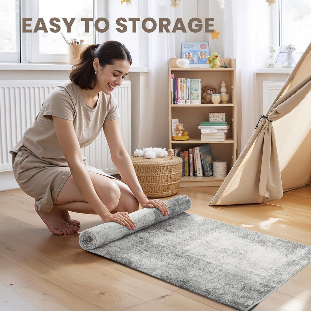 zesthome 9x12 Area Rugs for Living Room, Non-Slip Backing Washable Rug, Modern Abstract Area Rug, Stain Resistant Rugs for Bedroom, Ultra-Thin Large Area Rugs, Area Rug 9x12