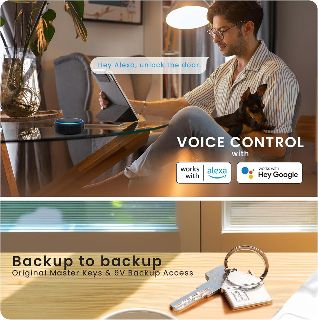 Lockly (Refurbished) Vision Smart Lock with Camera, Video Doorbell Keyless Entry Door Lock Wi-Fi, PIN Genie Keypad, Fingerprint, Remote Control, Easy Installation, No Monthly Fee