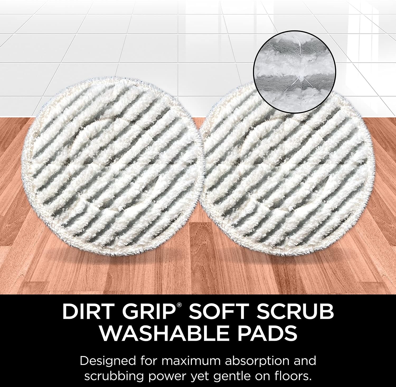Shark S7001 Mop, Scrub & Sanitize at The Same Time, Designed for Hard Floors, with 4 Dirt Grip Soft Scrub Washable Pads, 3 Steam Modes & LED Headlights, Gold