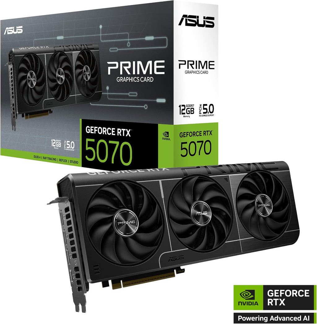 ASUS TUF Gaming GeForce RTX 5070 12GB GDDR7 Graphics Card (NVIDIA Blackwell Architecture and DLSS 4, 2.5 Slot Design, SSF, PCIe 5.0, 3X DisplayPort 2.1b, 2X HDMI 2.1b, TUF-RTX5070-12G-GAMING)