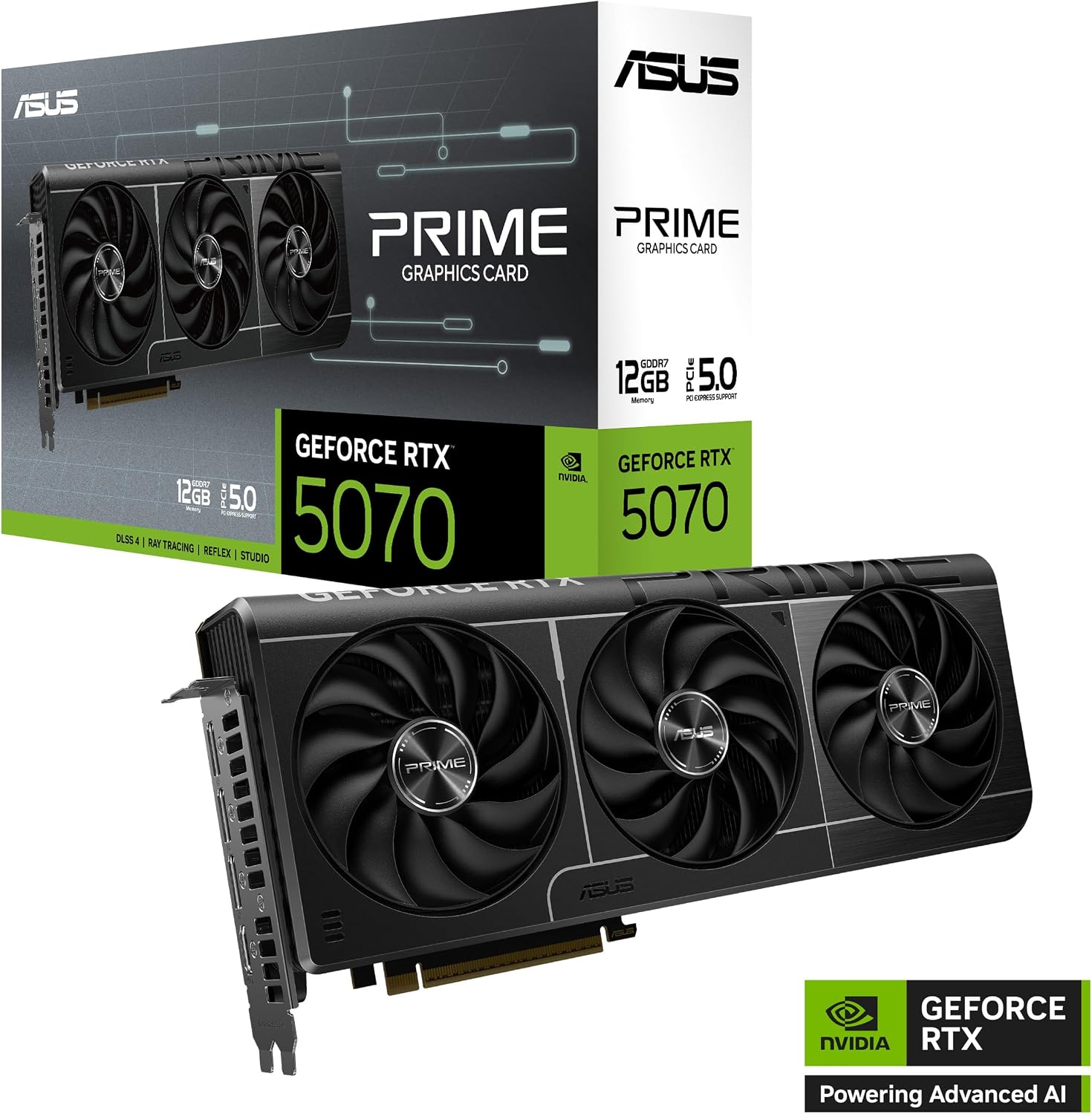 ASUS TUF Gaming GeForce RTX 5070 12GB GDDR7 Graphics Card (NVIDIA Blackwell Architecture and DLSS 4, 2.5 Slot Design, SSF, PCIe 5.0, 3X DisplayPort 2.1b, 2X HDMI 2.1b, TUF-RTX5070-12G-GAMING)