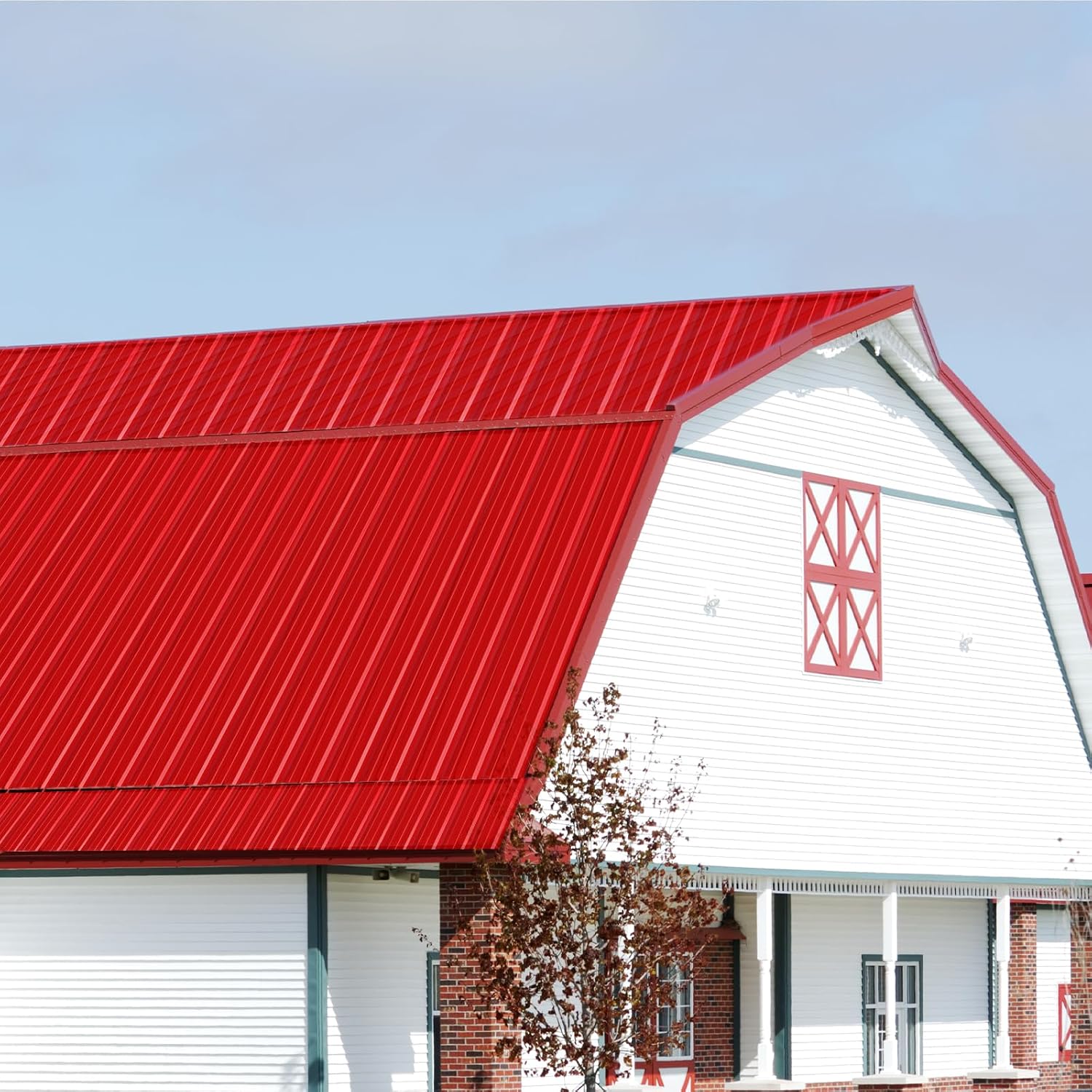 50 Pack PPGI Metal Roofing Panels, 78' x 36', 28 Gauge, 975 Sq. Ft. Coverage, Prepainted Galvanized Steel Sheets for Residential, Commercial, Pergolas, Gazebos, Fencing, and Patio Roofs（Red）