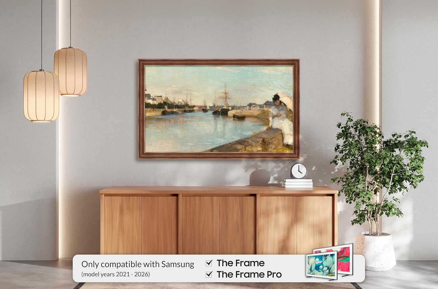 Industrial Copper 65' Slim Deco TV Frame - Compatible ONLY with Samsung The Frame TV and Pro TVs (Fits 2021-2026, LS03A, LS03B,LS03C,LS03D,LS03FA,LS03FW)
