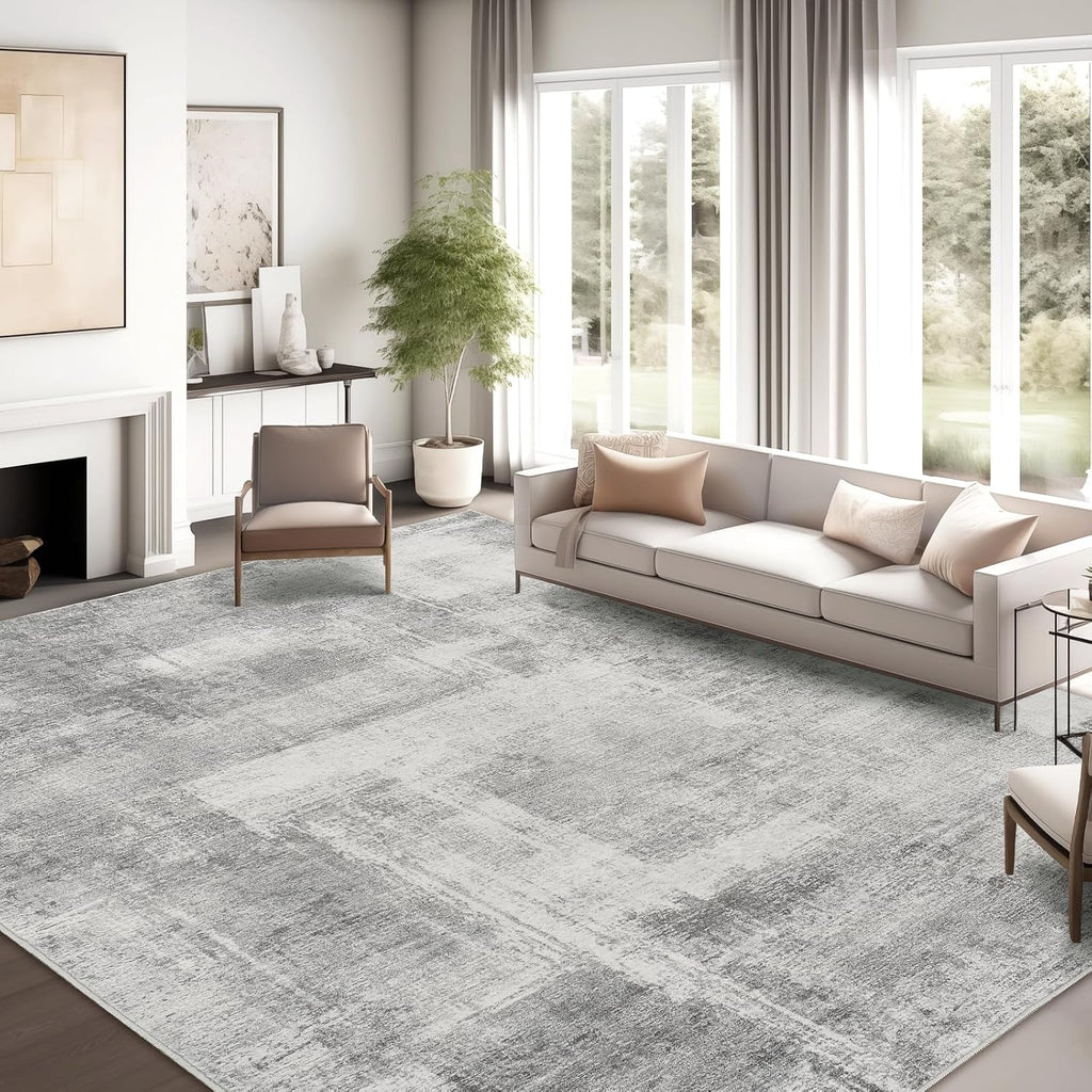 zesthome 9x12 Area Rugs for Living Room, Non-Slip Backing Washable Rug, Modern Abstract Area Rug, Stain Resistant Rugs for Bedroom, Ultra-Thin Large Area Rugs, Area Rug 9x12