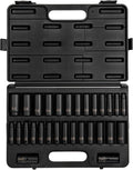 SUNEX TOOLS 5153DD, 1/2 Inch Drive Master Impact Socket Set, Double Deep, 29-Piece, SAE/Metric, 7/16'-1-1/4', 10mm-27mm, Cr-Mo Steel, Radius Corner Design, Dual Size Markings, Heavy Duty Storage Case