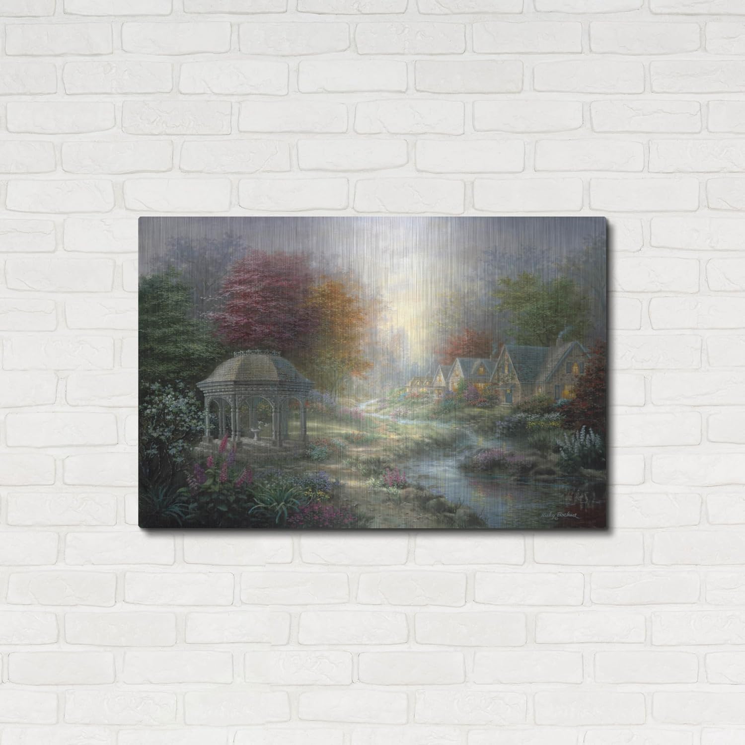 'Gazebo Village' by Nicky Boehme Metal Wall Art, 36' x 24'