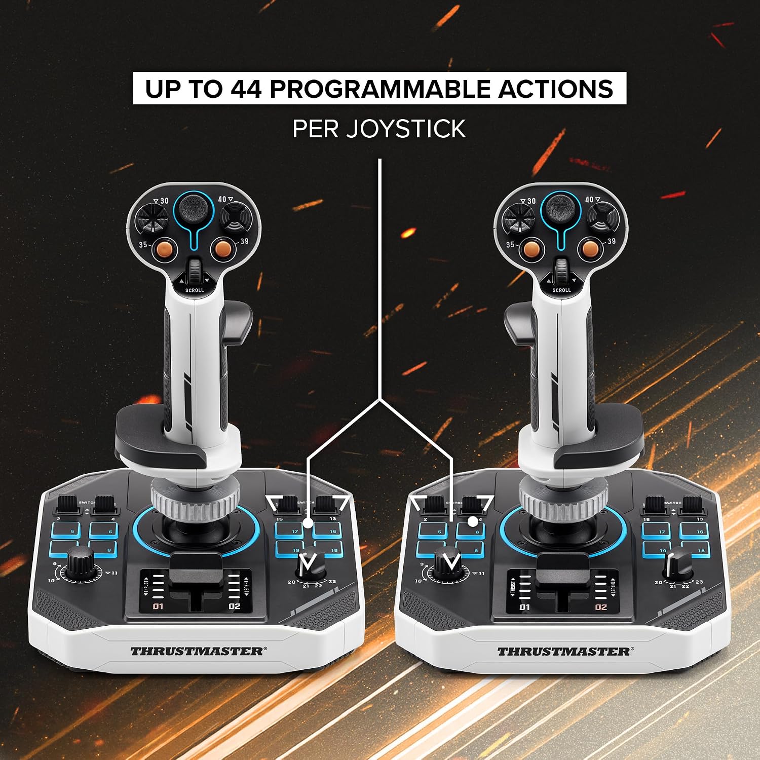 Thrustmaster Sol-R2 HOSAS Dual Flight Joysticks - Hall Effect Technology, 88 Buttons Space Sim Joystick for Flight Simulator - Compatible with PC
