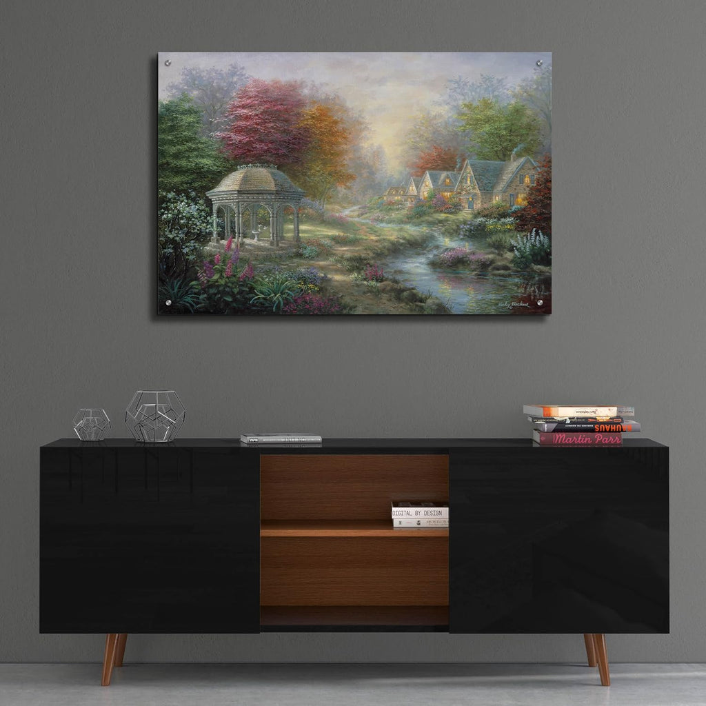 Epic Art 'Gazebo Village' by Nicky Boehme Acrylic Glass Wall Art, 36' x 24'