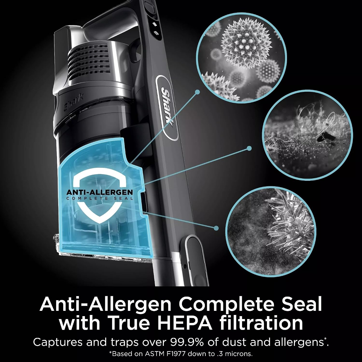 Shark R-IZ464H Vertex Cordless Stick Vacuum with DuoClean PowerFins, Lightweight, Pet Hair, HEPA, 60 Min Run Time - Certified Refurbished