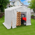 8X8Ft Portable Car Port with Roll-Up Windows Reinforced Portable Garage Heavy Duty Carport Shelter Car Canopy for Outdoor Garden (Grey, 8x8x8Ft)