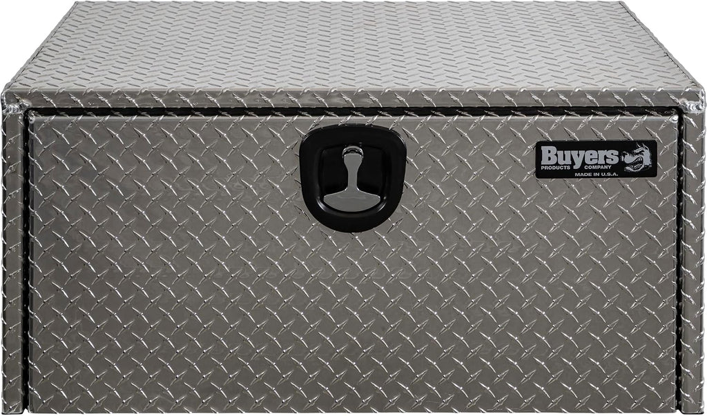 Buyers Products 1705119 Diamond Tread Aluminum Underbody Truck Tool Box, 18 x 24 x 36, Made in USA, .100 in. Thick, Corrosion-Resistant, Locking Compression Latch, Secure Storage for Work Trucks