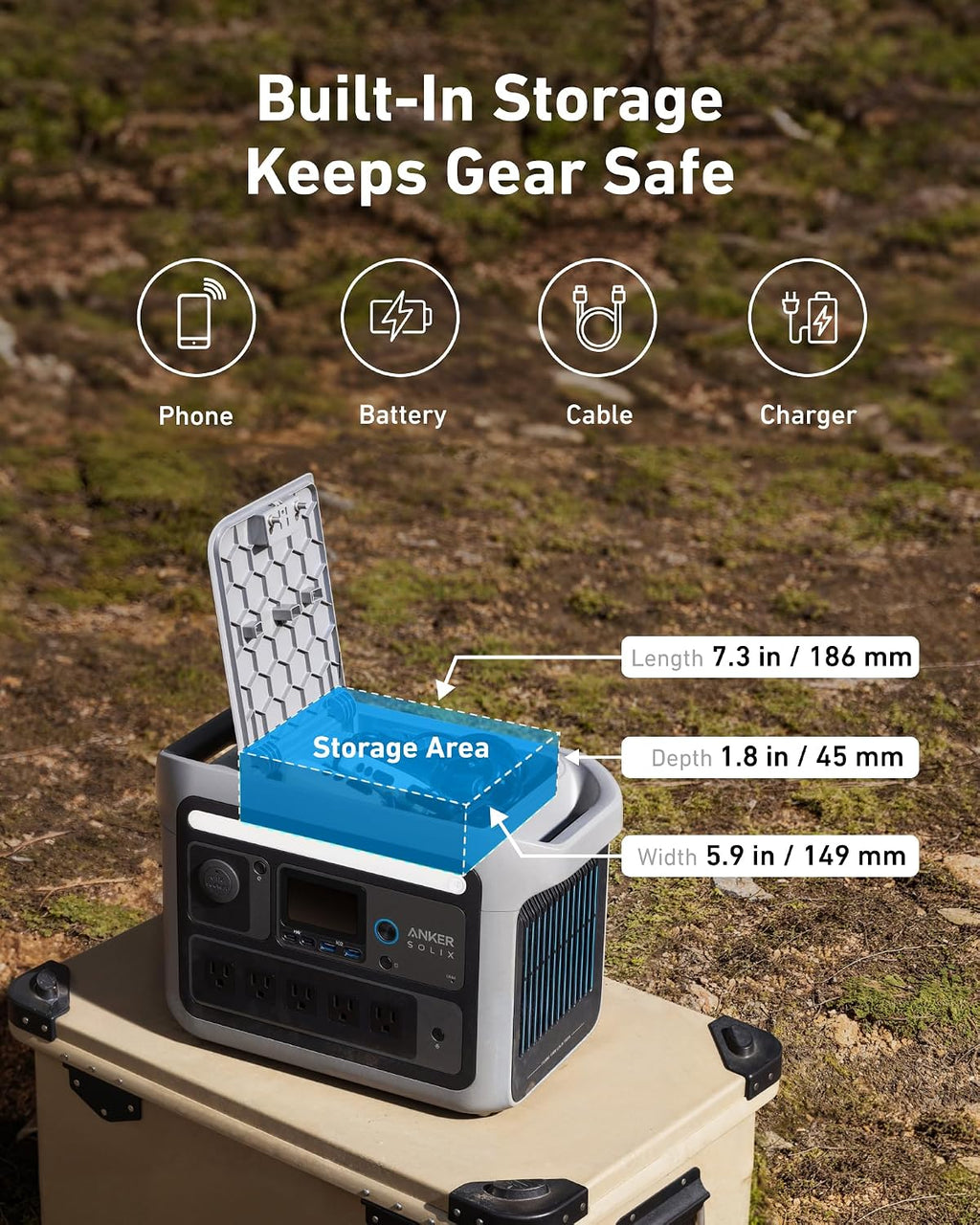Anker SOLIX C800 Portable Power Station with 200W Solar Panels, 1200W (Peak 1600W) Solar Generator, Full Charge in 58 Min, 768Wh LiFePO4 Battery for Outdoor Camping, RVs, Road Trip, and Power Outages