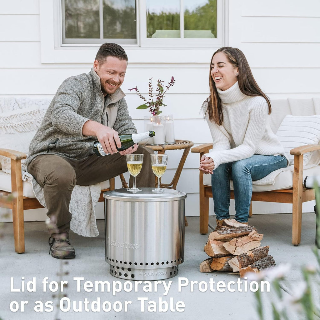Solo Stove Ranger Essential Bundle | Ideal for 2–4 People | Smokeless Wood Burning Fire Pit with Stand, Lid & Ash Pan | Portable Outdoor Camping Stove, Stainless Steel, 15.25' H x 15' D