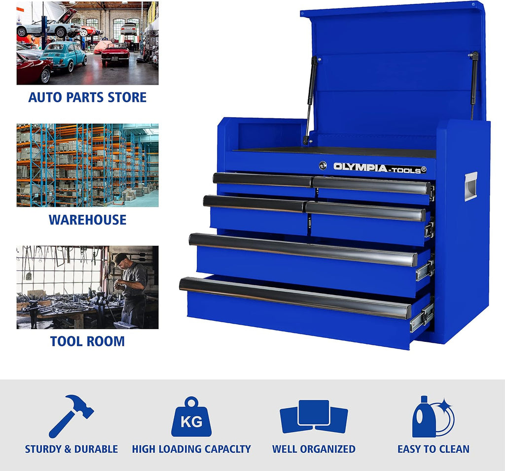 Olympia Tools 26in Tool Chest with 6 Drawes, Portable Metal Tool Box for Garage, Home and Warehouse, Capacity Holds Up to 100-lb in Each Drawer