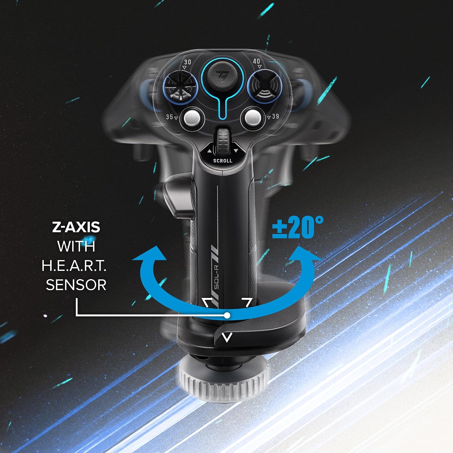 Thrustmaster Sol-R3 AVA Add-On Grip - Hall Effect Technology, 21 Action Buttons for Space Sim Racing Simulator Accessories - Compatible with PC