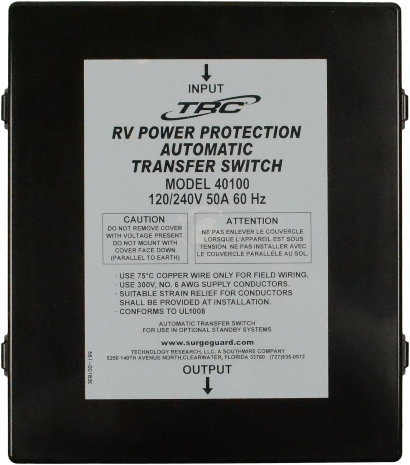 TRC 40100-001 Automatic Transfer Switch, 50 Amperes