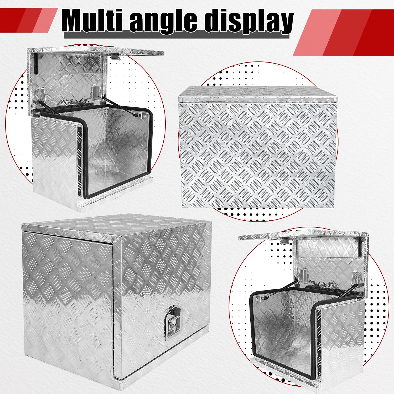 29.5x19.7x23.6 Inch Aluminium Generator Toolbox Heavy Duty Generator Storage Box Fully Sealed with Lock and Keys suitable for RV Garage