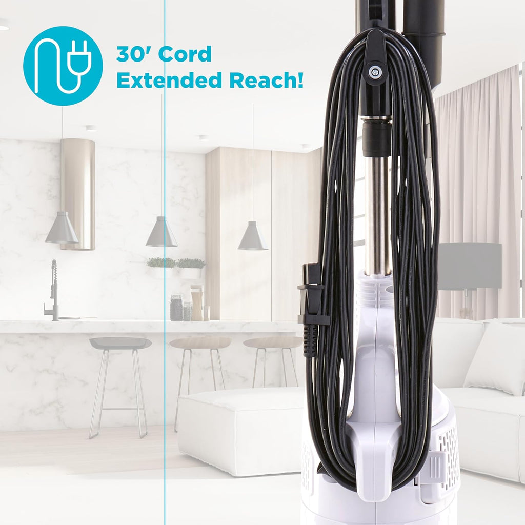 Bagless Broom Vacuum in White