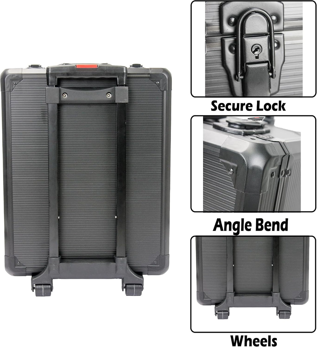 899pcs Rolling Tool Box Set with Lock,Rolling Trolley Case Tool Sets, 4 Layer of Tool Sets 90 Piece Tool Kits on Wheel, Wrench Socket Rolling Hand Tool Box Tool Kit for Garage,Repair Kit(Black)