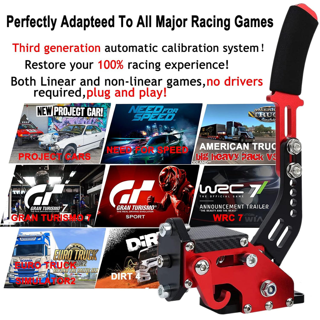 Obokidly Upgrade USB Handbrake Support G920 Compatible with Xbox ONE/Xbox ONE S for Simracing Game Sim Rig with Clamp Also Suitable for PC (Red)