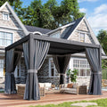Louvered Pergola 10FTx 12FT Outdoor Aluminum Pergola with Adjustable Top for Decks, Gardens and Backyards, Gray