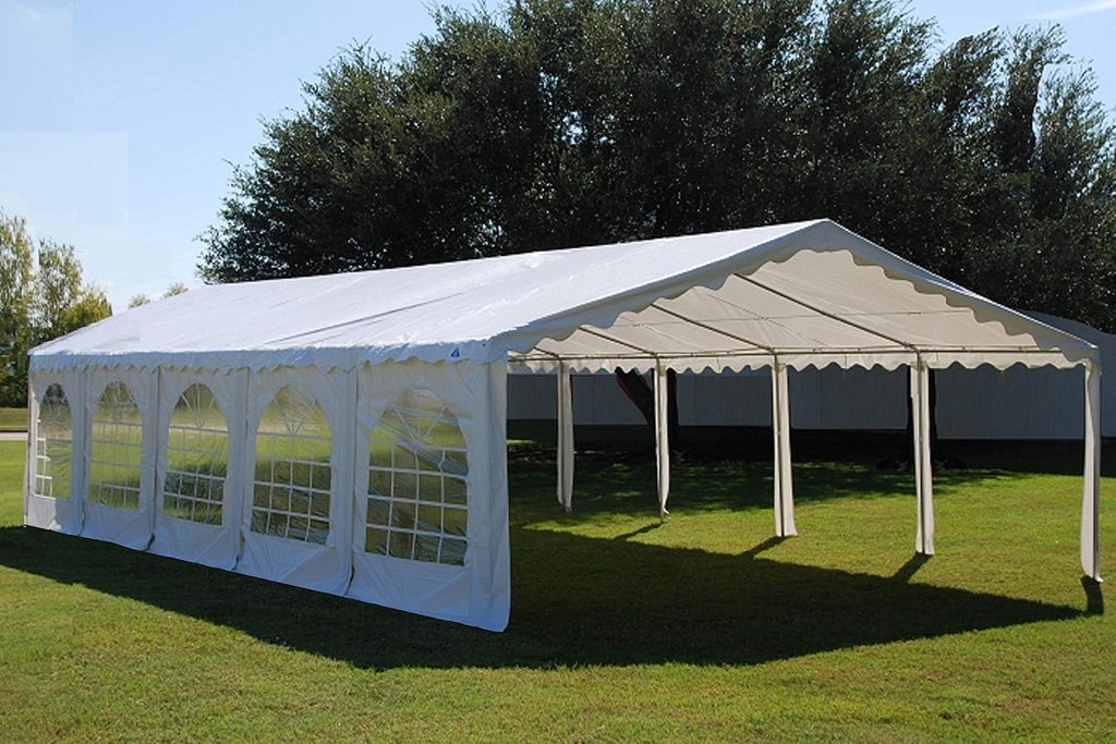 DELTA 32'x20' Budget PE Party Tent + (2) Long Bags + (2) Short Bags, for Parties, Large Canopy Carpas para Fiestas, Big Wedding Party Event Tents with Waterproof Top for Patio Outdoor Garden Events