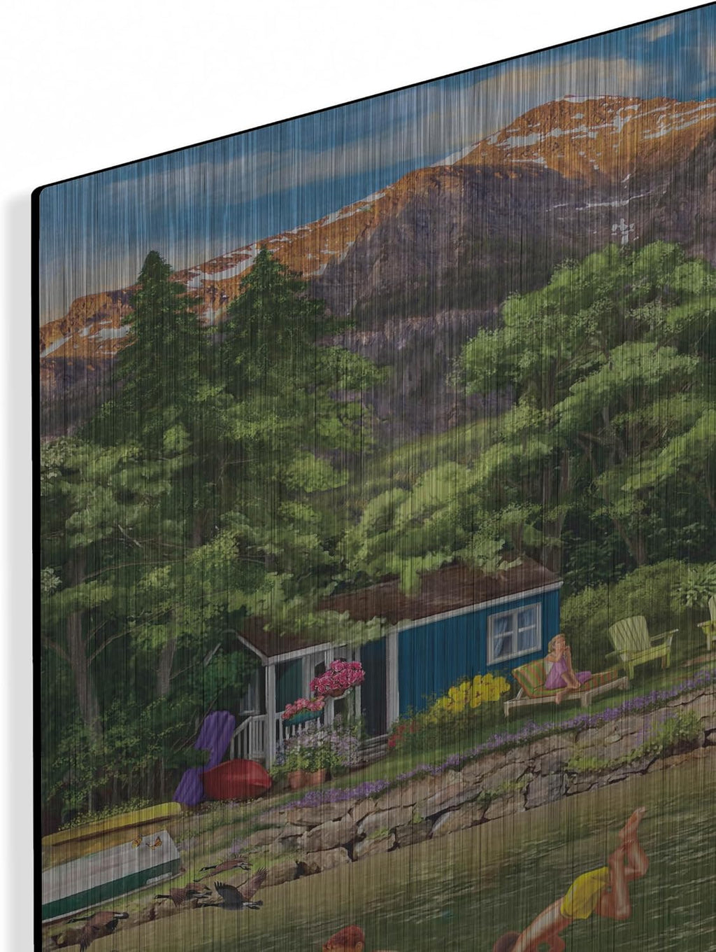 'Gazebo Lake' by Bigelow Illustrations Metal Wall Art, 36' x 24'