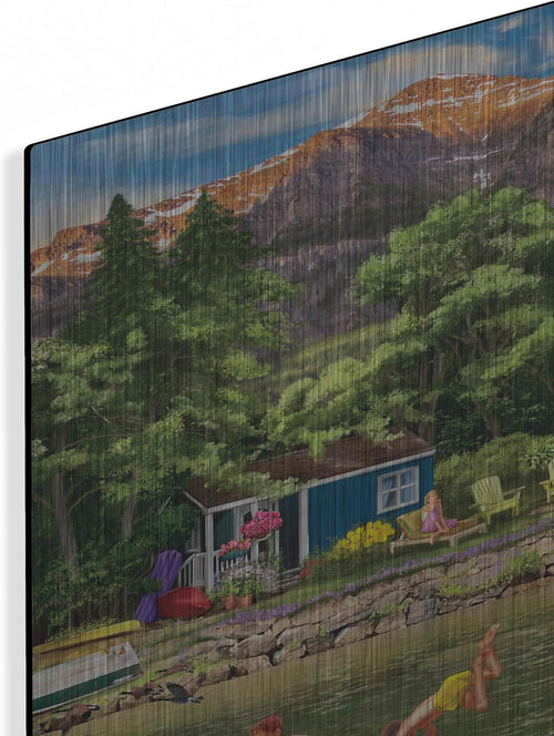 'Gazebo Lake' by Bigelow Illustrations Metal Wall Art, 36' x 24'