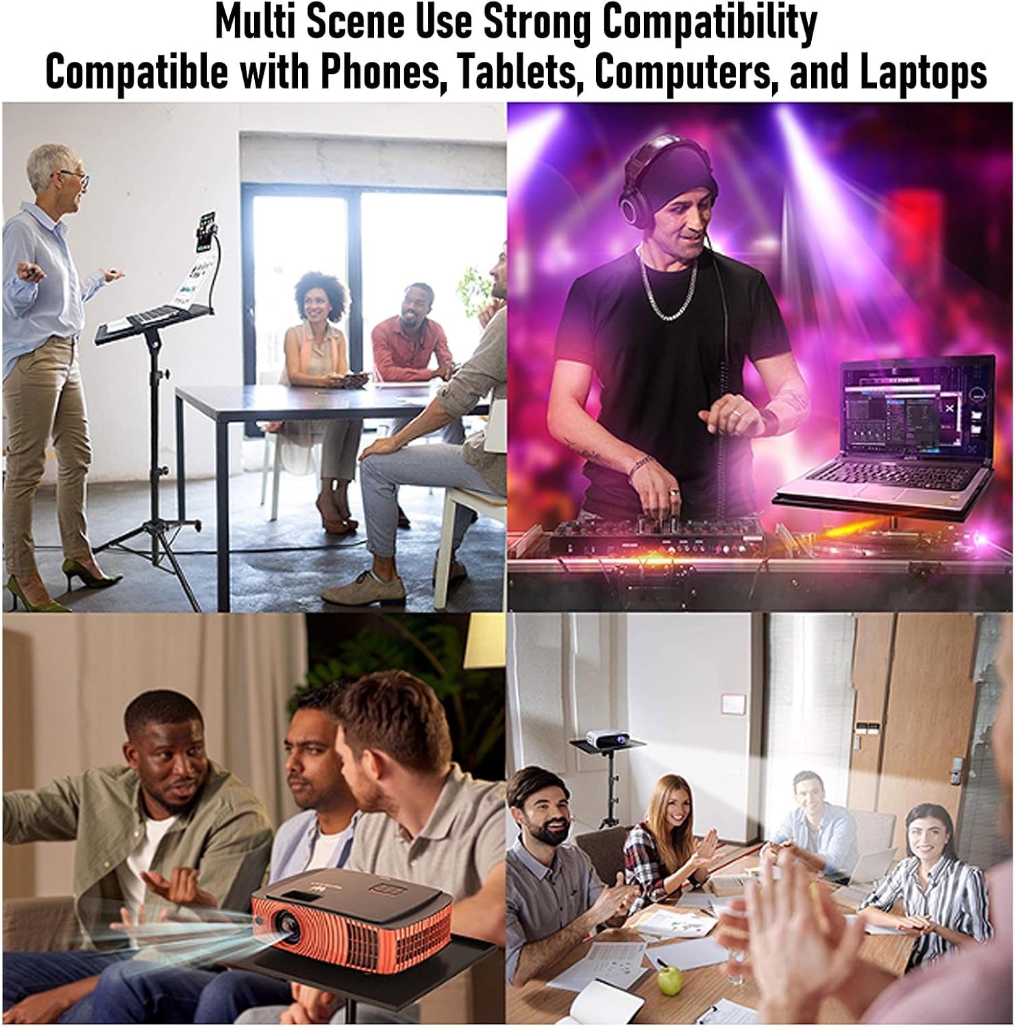 POCREATION Alloy Projector Stand, Adjustable Height with Wheels and Brake Switches, Portable Tripod Stand for Gaming Consoles Home Visual Equipment Projectors