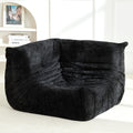 Homguava Bean Bag Chair, Giant Beanbag Chairs for Adults, Memory Foam Fireside Chair, Large Lazy Floor Sofa, Corner Chair with High-Rebound Foam, Lounge Chair for Living Room, Bedroom (Black, Corner)