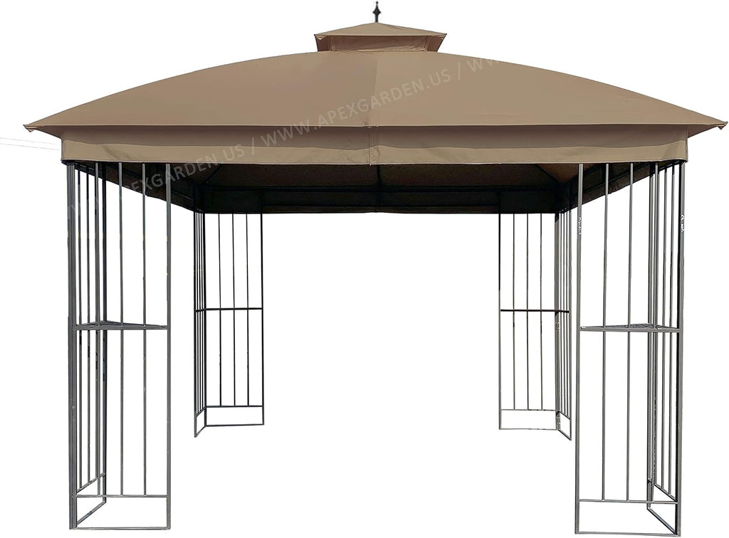 APEX GARDEN Replacements for Style Selections 10 ft x 10 ft Brown Metal Square Semi- Gazebo Model #TPGAZ9116 / #TPGAZ9116-ABD / #TPGAZ9126 / #TPGAZ9126-AB (Canopy Top (w/air Vent Cover))