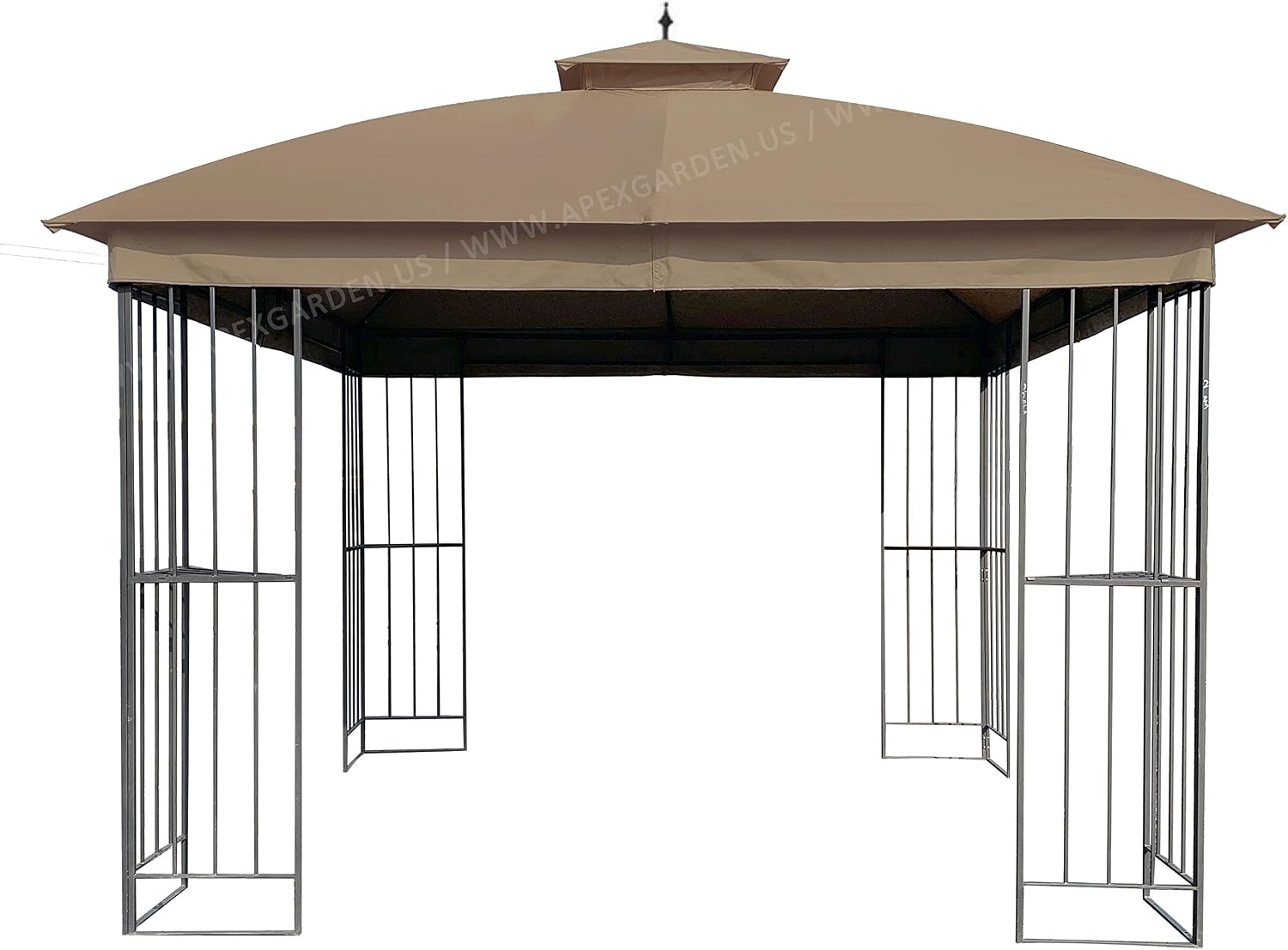 APEX GARDEN Replacements for Style Selections 10 ft x 10 ft Brown Metal Square Semi- Gazebo Model #TPGAZ9116 / #TPGAZ9116-ABD / #TPGAZ9126 / #TPGAZ9126-AB (Canopy Top (w/air Vent Cover))