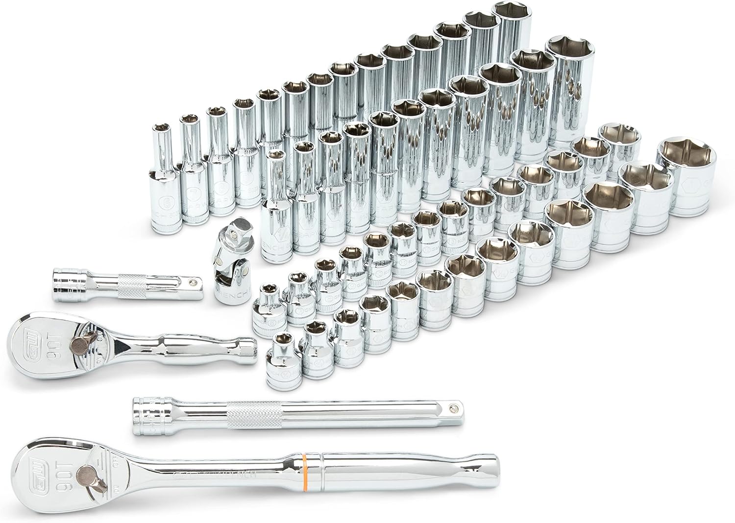 GEARWRENCH 57 Pc. 3/8' Drive 6 Pt. Mechanics Tool Set, Standard & Deep, SAE/Metric - 80550