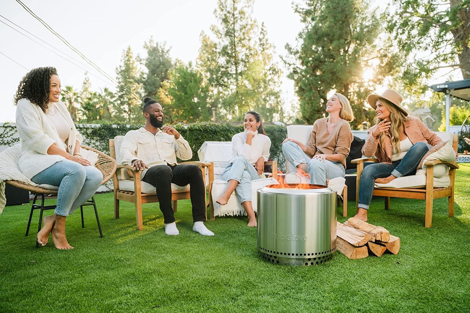 Solo Stove Bonfire with Stand | 19.5' Smokeless Fire Pit, Removable Ash Pan | Portable Stainless Steel Wood Burning Outdoor Fireplace, Ideal for 4–6 People, 21.75 lbs
