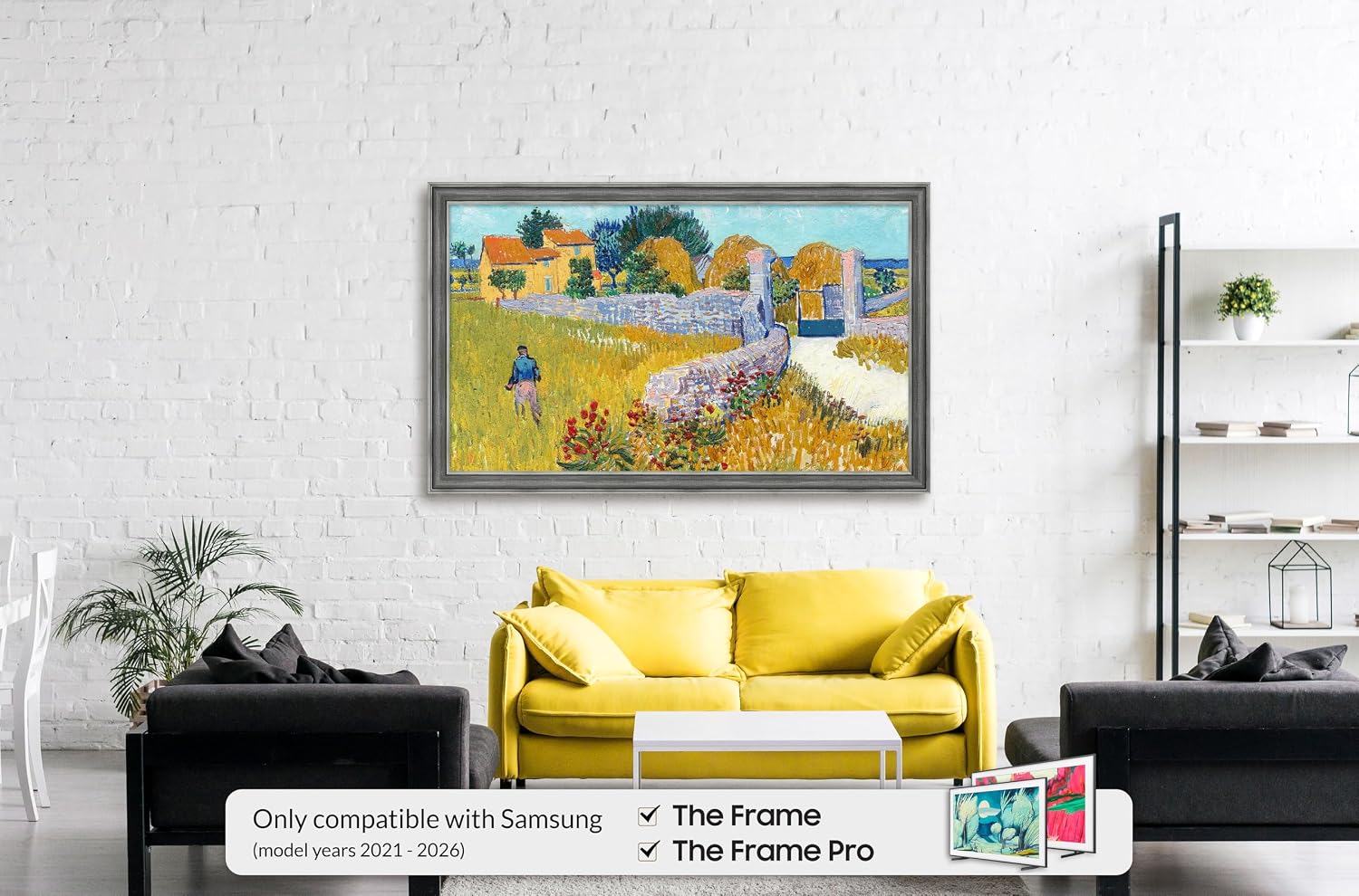 Industrial Iron 75' Slim Deco TV Frame - Compatible ONLY with Samsung The Frame TV and Pro TVs (Fits 2021-2026, LS03A, LS03B,LS03C,LS03D,LS03FA,LS03FW)