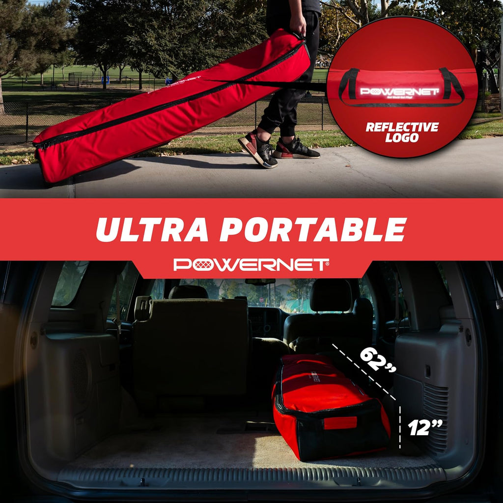 PowerNet Soccer Goal for Backyard, 3Mx2M / 6x4 / 8x4 / 12x6 / 14x7 /18.5x6.5 / 21x7 / 24 x 8 Portable Soccer Net, Sports & Outdoors Training Equipment, Quick Setup 1 Goal & Zipper Storage Bag