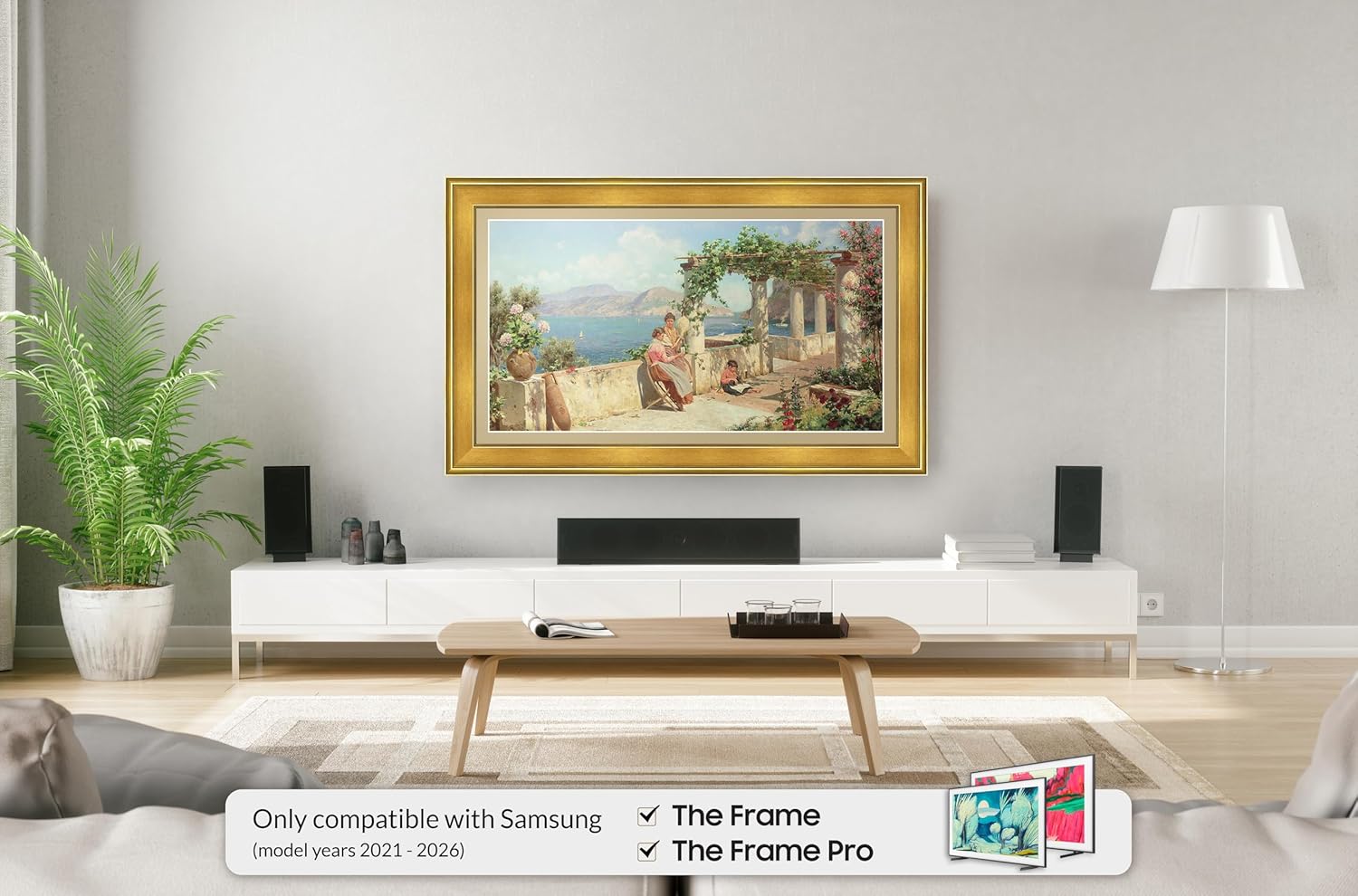 Antique Gold 43' Premiere Deco TV Frame - Compatible ONLY with Samsung The Frame TVs (Fits 2021-2026, LS03A, LS03B, LS03C, LS03D, LS03FA)
