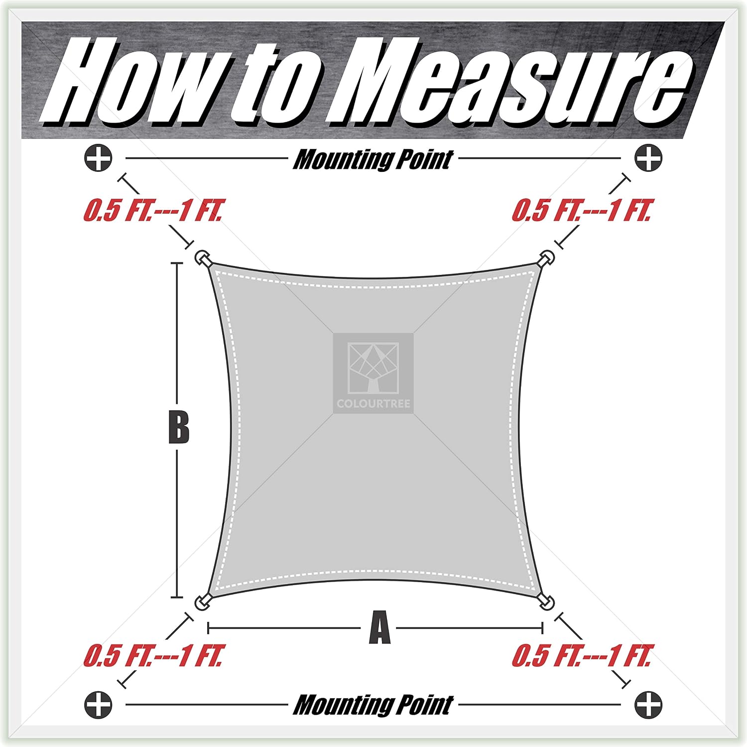 ColourTree CTAPR1214 Custom Size 12' x 16' Grey Sun Shade Sail Canopy UV Block  Rectangle - Commercial Standard Heavy Duty - 190 GSM - 3 Years Warranty