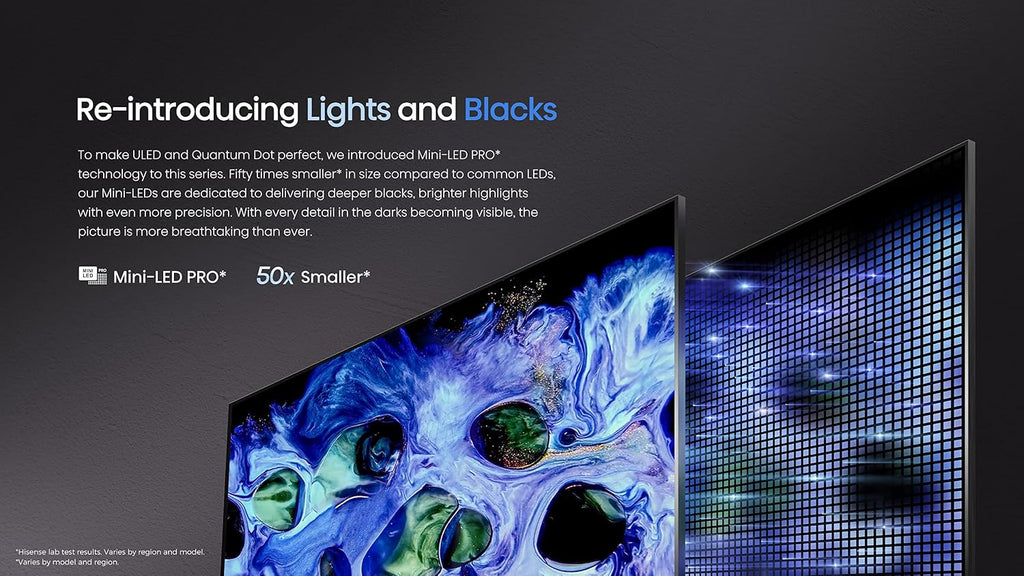 Hisense 55U8H QLED U8H Series Quantum 4K ULED Mini-LED 55-Inch Class Google Smart TV with Alexa Compatibility, Quantum Dot, 1500-Nit HDR10+, Black