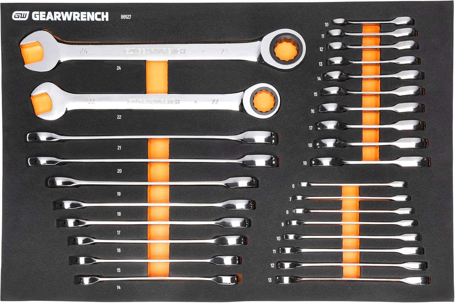 GEARWRENCH 358 Piece MEGAMOD Metric Mechanics Tool Set in Modular Foam Trays with Rolling Cabinet | MEGAMOD358