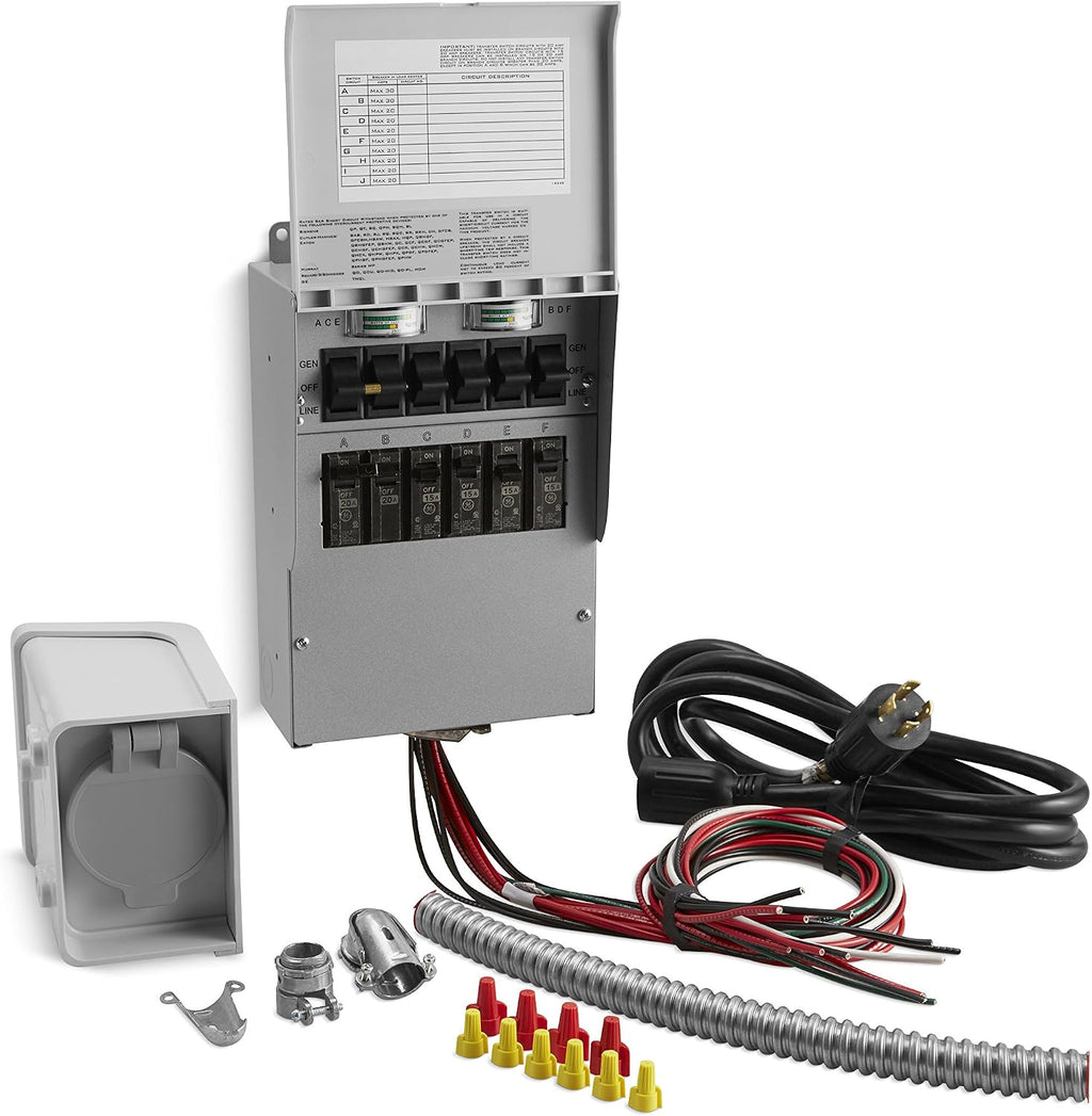 Kohler 37 755 06-S 6-Circuit Manual Transfer Switch Kit for Portable Generators