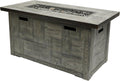 Alpine Corporation GXT974 Rectangular Wood Look Fire Pit Table with 50K BTU & Adjustable Flame, Cozy Patio Décor, 24' H, Gray